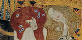 Gustav Klimt Canvas Paintings - Beethoven Frieze (detail)